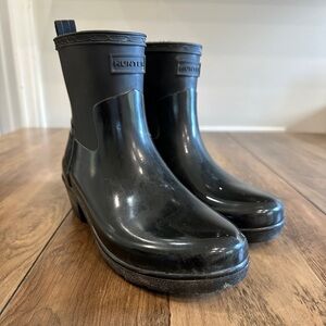 Hunter Refined Low Heel Biker Rain Boot
